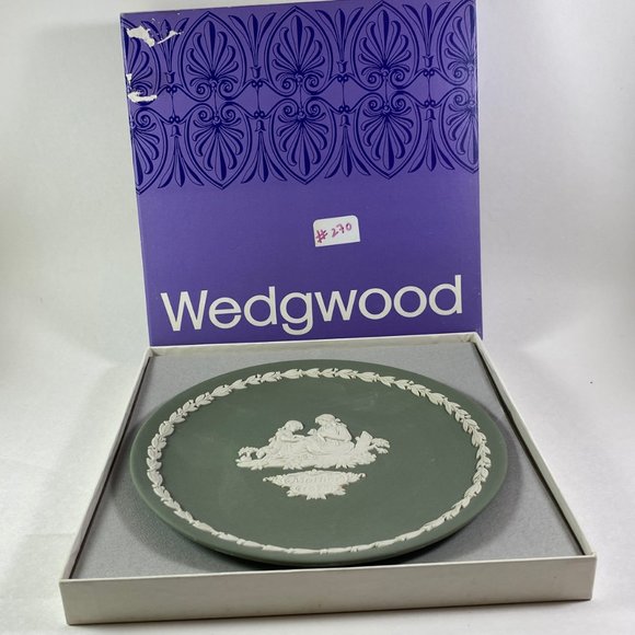 " Mother's Day Gift" Wedgwood Mother Plate 1972 Sage Green Jasper 6.5” - Picture 4 of 8